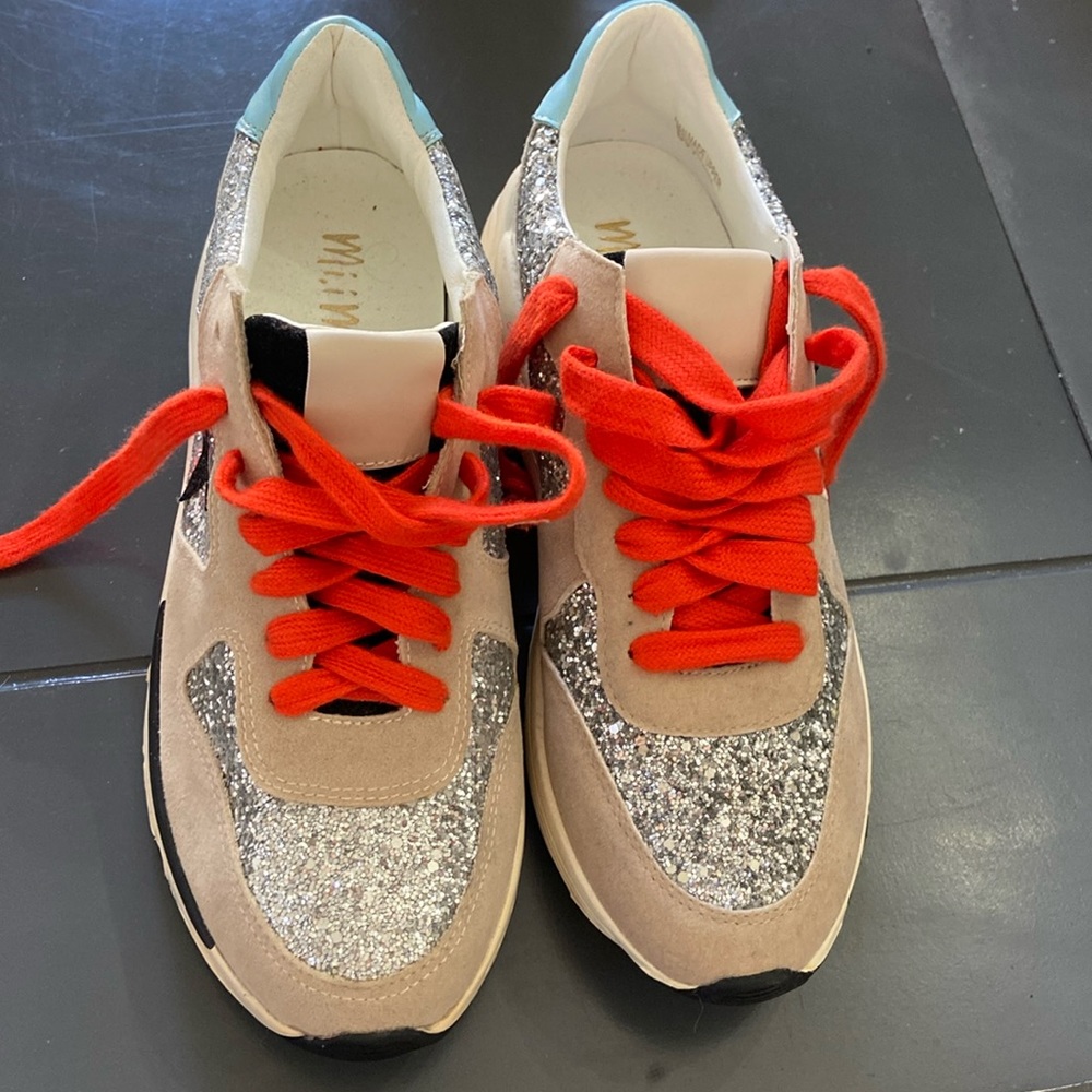 White raven glitter shoes